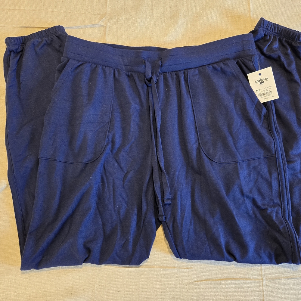 Sonoma Womens Lounge Pants Medium Navy Sleepwear New with Tags
